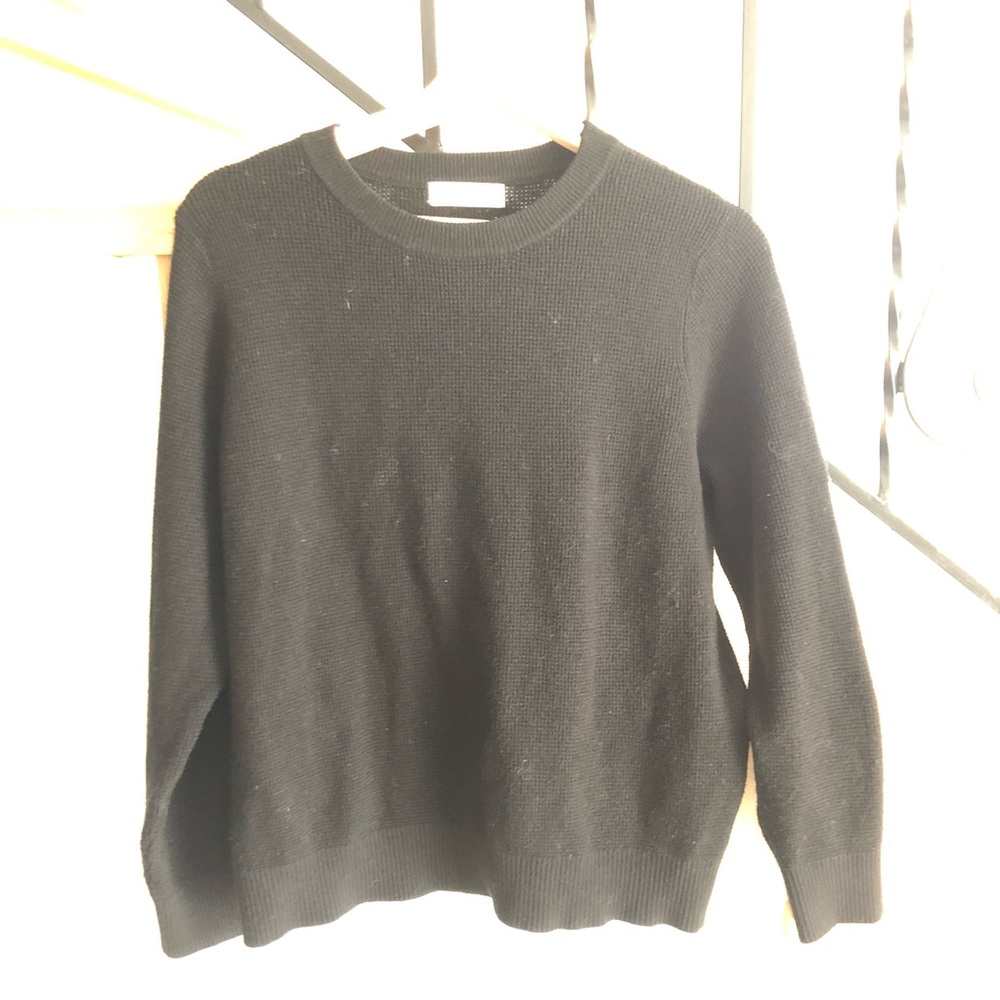Oak and fort black waffle knit shirt size small